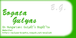 bogata gulyas business card